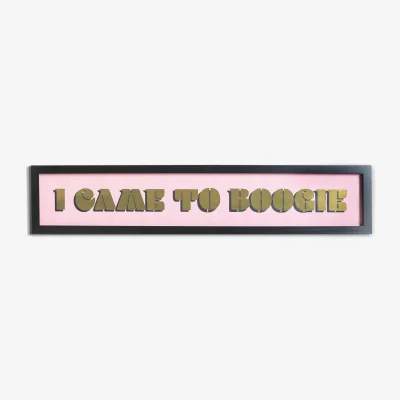 Oliver Bonas I Came to Boogie Pink & Gold Wall Art