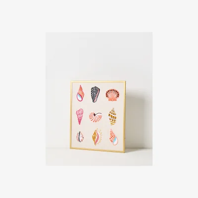Oliver Bonas Beaded Shells Framed Wall Art