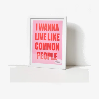 Oliver Bonas Common People Lyrics Framed Wall Art