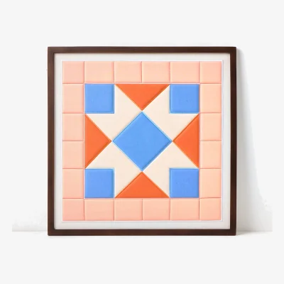 Oliver Bonas Patchwork Embroidered Framed Wall Art