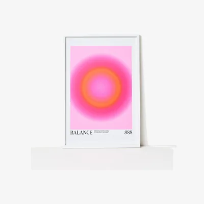Oliver Bonas Balance Pink Framed Wall Art