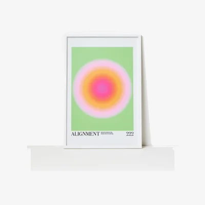 Oliver Bonas Alignment Green Framed Wall Art