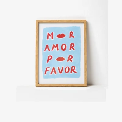 Oliver Bonas Mor Amor Por Favor Framed Wall Art