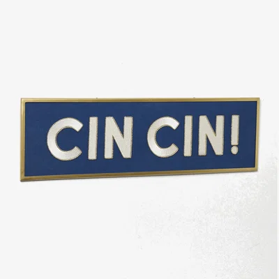 Oliver Bonas Cin Cin Embroidered Framed Wall Art
