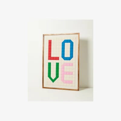 Oliver Bonas Love Patchwork Framed Wall Art