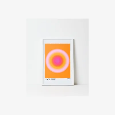 Oliver Bonas Luck Orange Framed Wall Art