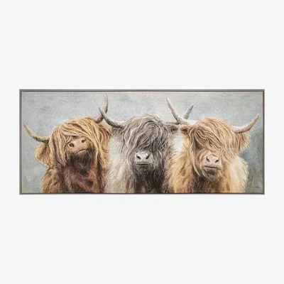 Perch and Parrow Highland Trio Framed Canvas Wall Art