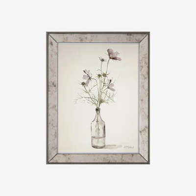 Perch and Parrow Watercolour Cosmos Framed Art