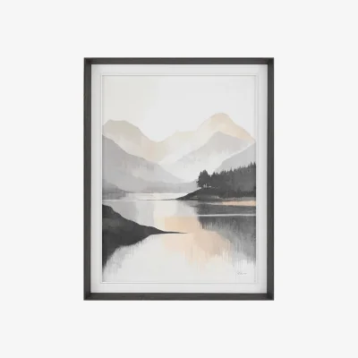 Perch and Parrow Luminous Mountains Framed Canvas