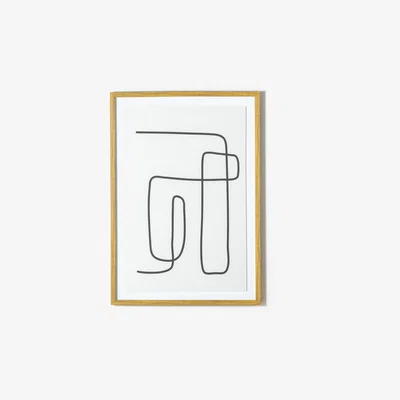 Perch and Parrow Black and Neutral Line Abstract Wall Art