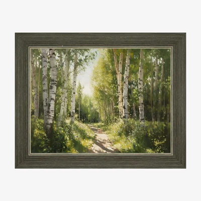Perch and Parrow Woodland Escape Framed Art