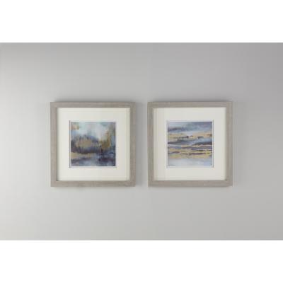 Perch and Parrow Aegean Blue Framed Wall Prints Set