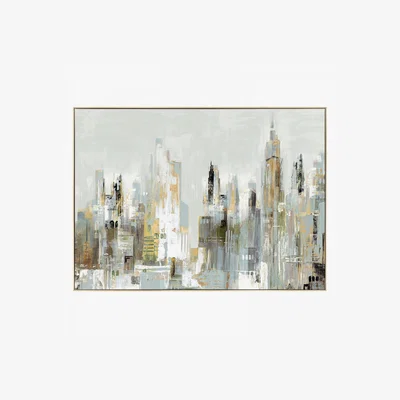 Perch and Parrow Cityscape Framed Canvas Wall Art