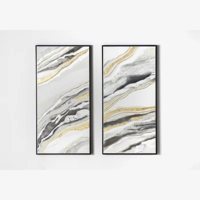 Perch and Parrow Niko Abstract Agate Wall Art Duo