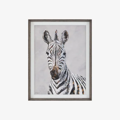 Perch and Parrow Zebra Portrait Wall Art