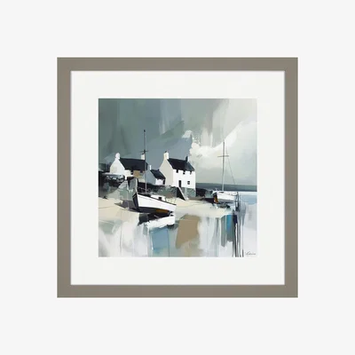 Perch and Parrow Waves of Tranquility Framed Art