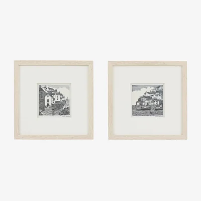 Perch and Parrow Coastal Town 2, Set of 2