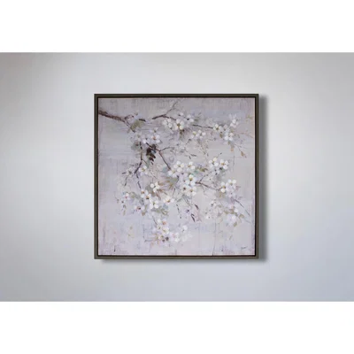 Perch and Parrow White Blossom Framed Print