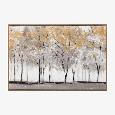 Perch and Parrow Autumn Trees Framed Canvas