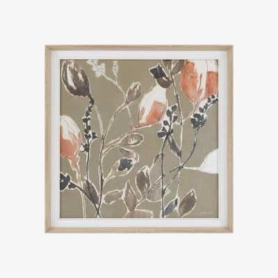 Perch and Parrow Petal Poetry Framed Canvas