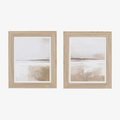 Perch and Parrow Whispering Dunes Framed Canvas, Set of 2