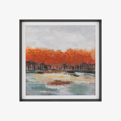 Perch and Parrow Vibrant Forest Framed Canvas