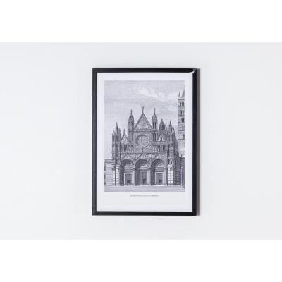 Perch and Parrow Duomo Vintage Illustration Framed Print