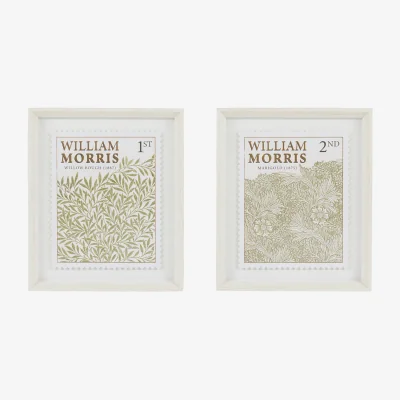 Perch and Parrow Floral Stamp Green, Set of 2