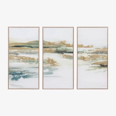 Perch and Parrow Tidal Trio Framed Canvas, Set of 3