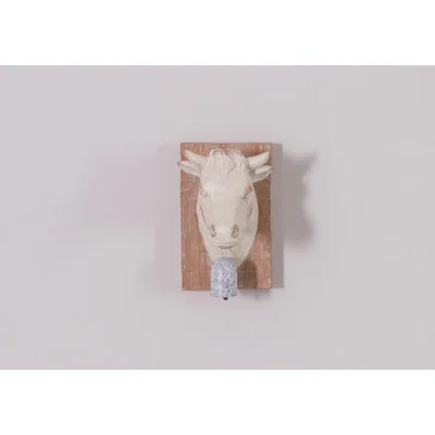 Perch and Parrow Daisy Cow Bust Wall Art
