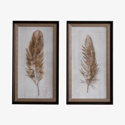 Perch and Parrow Golden Autumn Framed Wall Art, Set of Two
