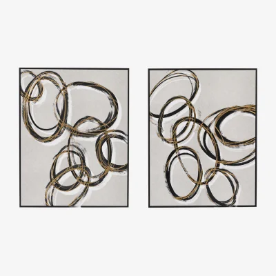 Perch and Parrow Golden Halos Wall Art, Set of 2