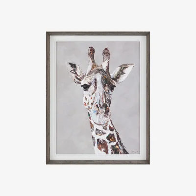 Perch and Parrow Giraffe Portrait Wall Art