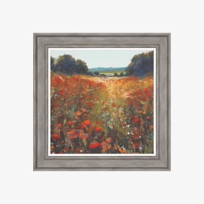Perch and Parrow Poppy Fields Framed Wall Art, Small
