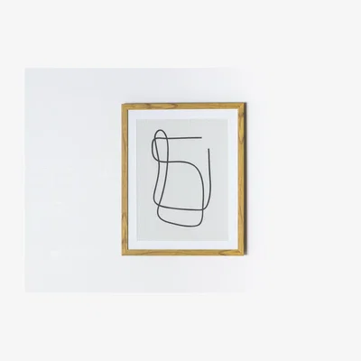 Perch and Parrow Alexi Line Drawing Framed Wall Art