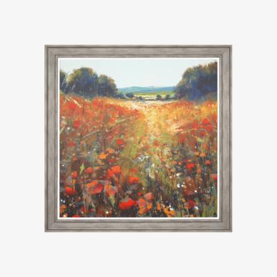 Perch and Parrow Poppy Fields Framed Wall Art
