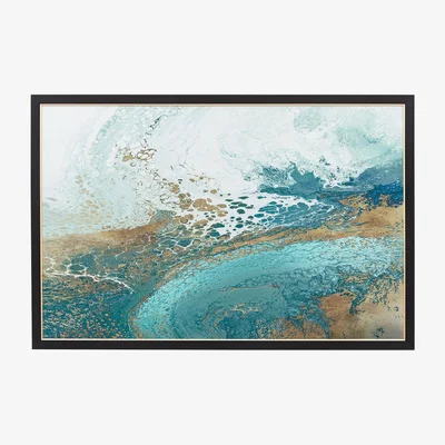 Perch and Parrow Crystal Water Framed Canvas