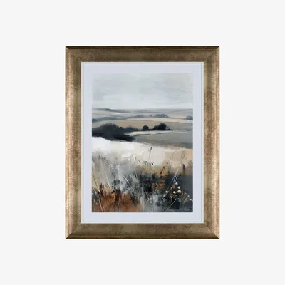 Perch and Parrow Rolling Fields Framed Art, Small