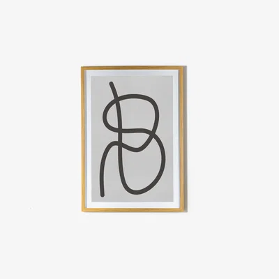 Perch and Parrow Monochrome Abstract Line Framed Wall Art