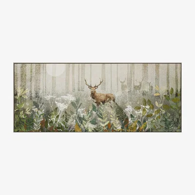 Perch and Parrow Misty Woodlands Framed Canvas Wall Art