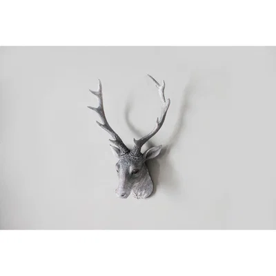 Perch and Parrow Alcott Faux Stag Wall Decoration in Weathered White