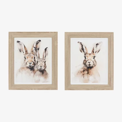 Perch and Parrow Hoppy Days Framed Wall Art, Set of 2
