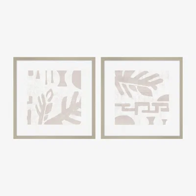 Perch and Parrow Abstract Shadows Framed Wall Art, Set of 2