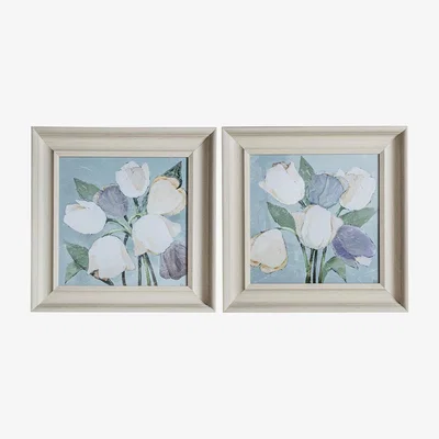 Perch and Parrow Tulip Bunches Wall Art, Set of Two