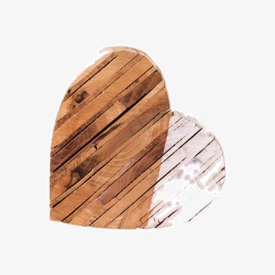 Perch and Parrow Carmella Wood Block Heart, Small