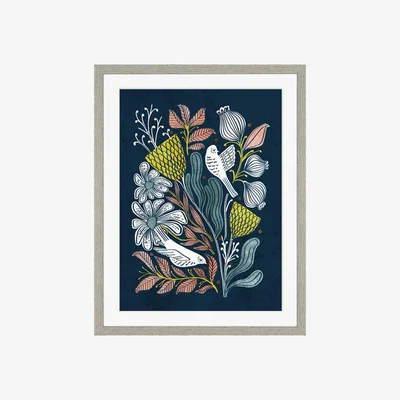 Perch and Parrow Songbird Framed Wall Art