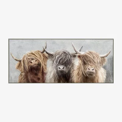 Perch and Parrow Highland Trio Framed Canvas Wall Art, Small