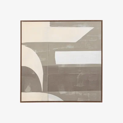 Perch and Parrow Graphite Abstract Framed Canvas
