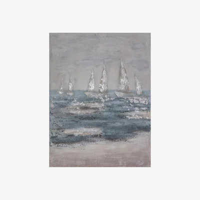 Perch and Parrow Caspian Waves Textured Wall Art