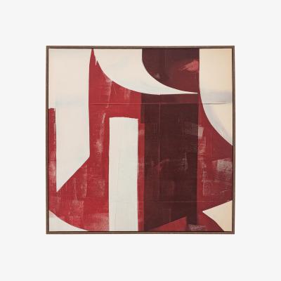 Perch and Parrow Garnet Abstract Framed Canvas